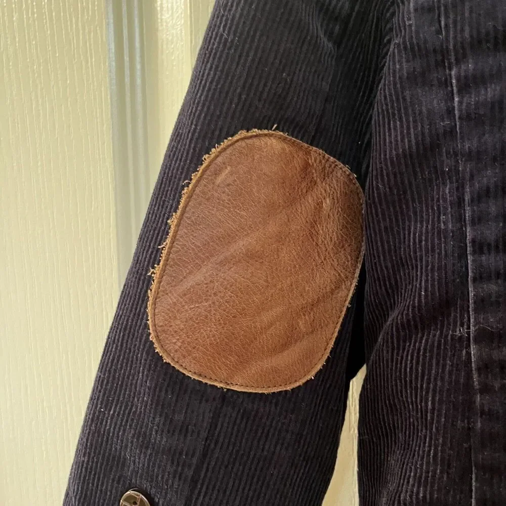 Janie and Jack School Bound Navy Blue Corduroy Blazer Elbow Patches Boys Size 3